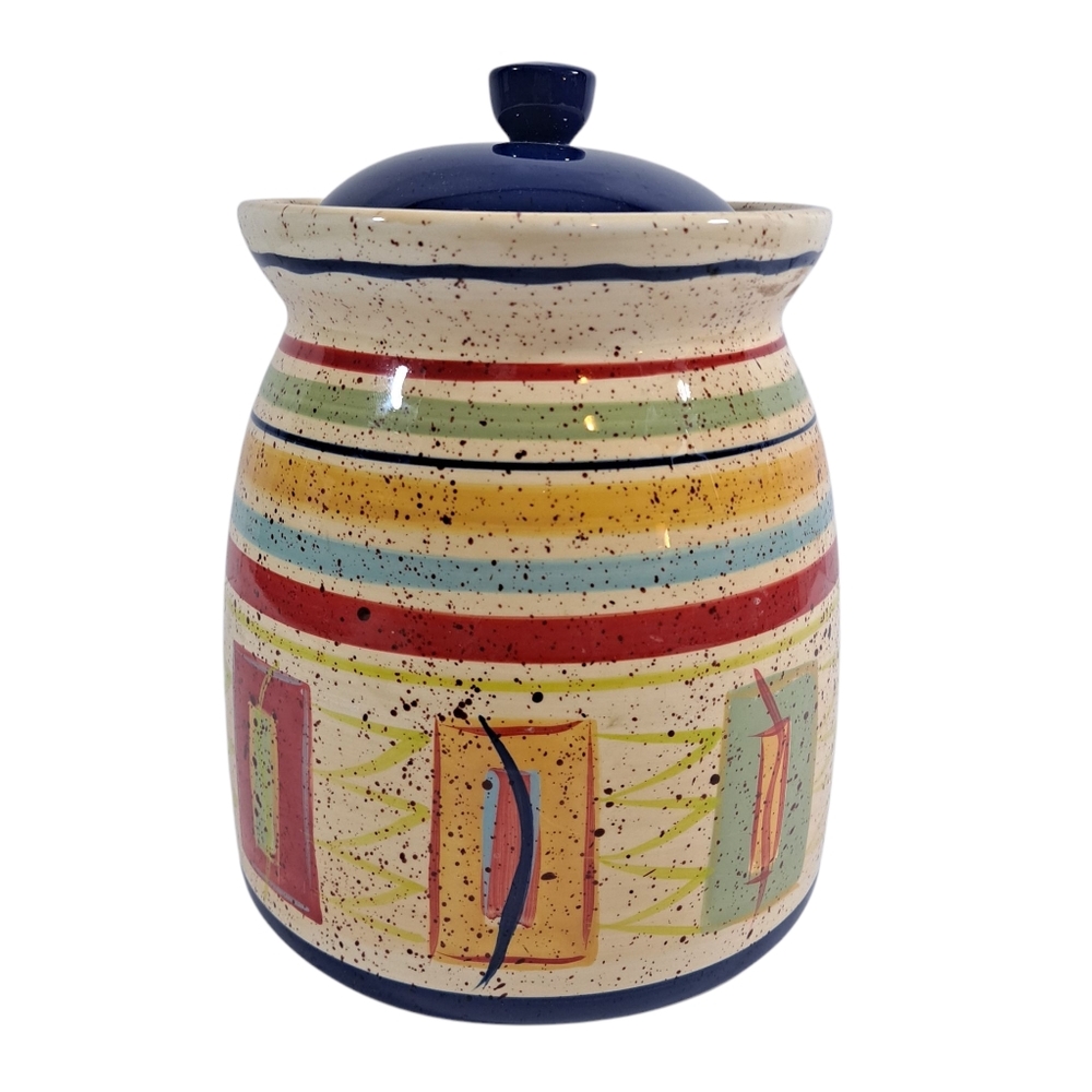 Pfaltzgraff Sedona Hand Painted Large Canister With Lid Ceramic